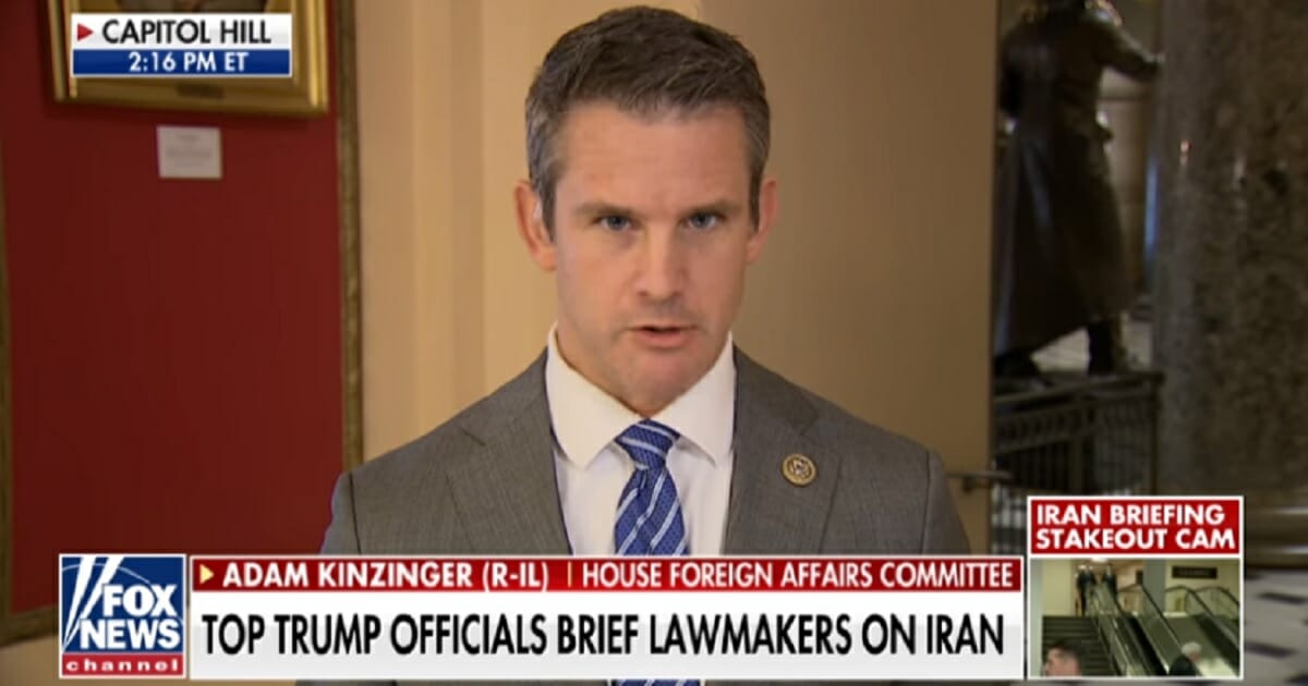 Illinois Rep. Adam Kinzinger appears in a Fox News interview Wednesday.