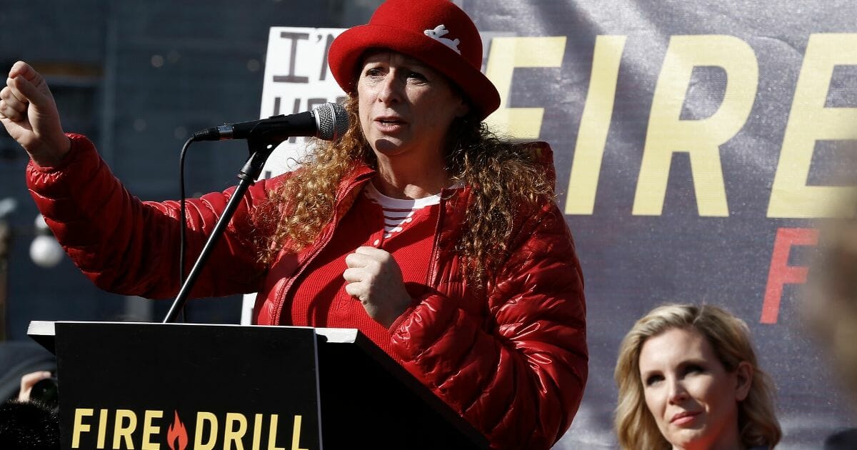 Abigail Disney speaks during "Fire Drill Friday" climate change protest on Nov. 15, 2019, in Washington, D.C.