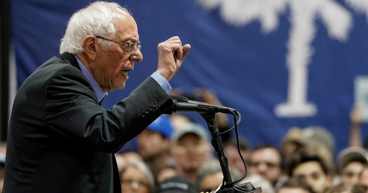 Democratic presidential candidate Sen. Bernie Sanders (I-Vermont) speaks during a campaign rally at the Charleston Area Convention Center on Feb. 26, 2020, in North Charleston, South Carolina.