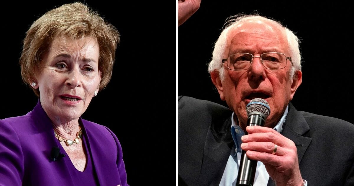 Judge Judy, left, isn't going to let Bernie Sanders get away with peeing on her leg and telling her it's simply what they do in Scandinavia.