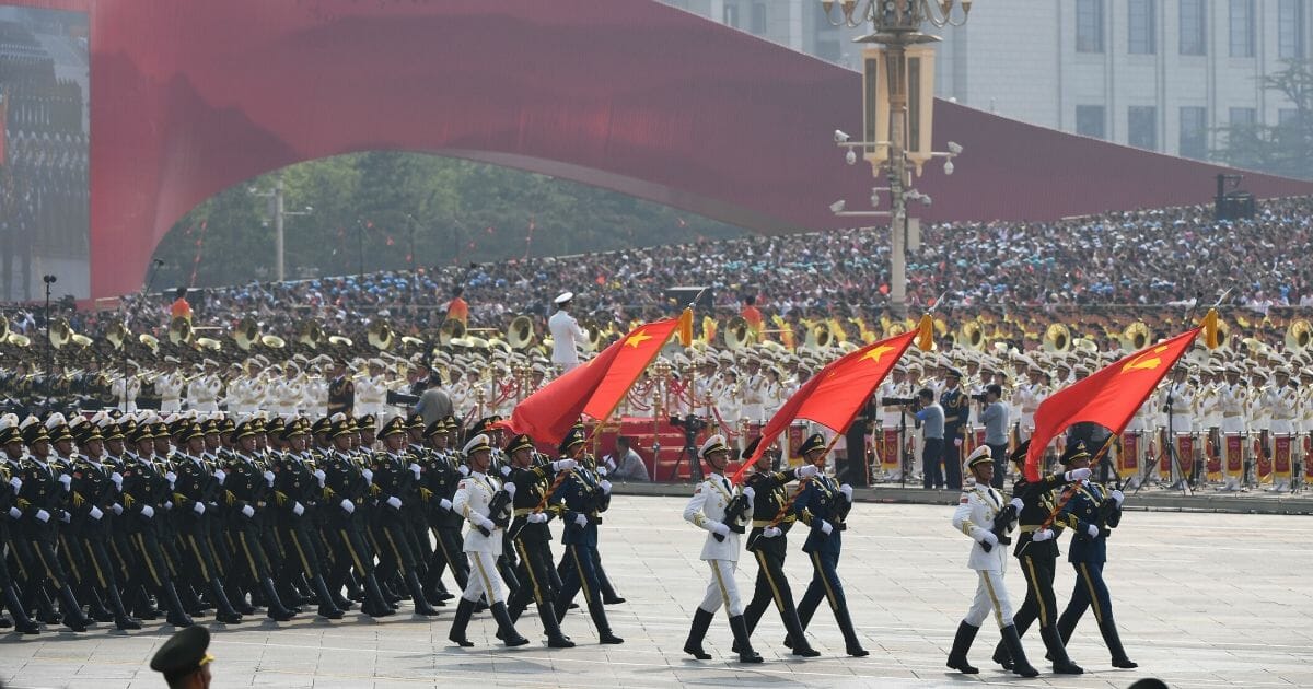 People's Liberation Army soldiers march in Beijing's Tiananmen Square on Oct. 1, 2019, to mark the 70th anniversary of the founding of the People's Republic of China