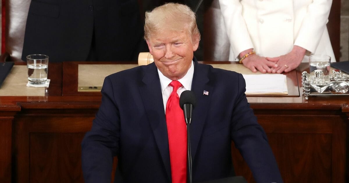President Donald Trump delivers the State of the Union address in the chamber of the House of Representatives on Feb. 4, 2020, in Washington, D.C.