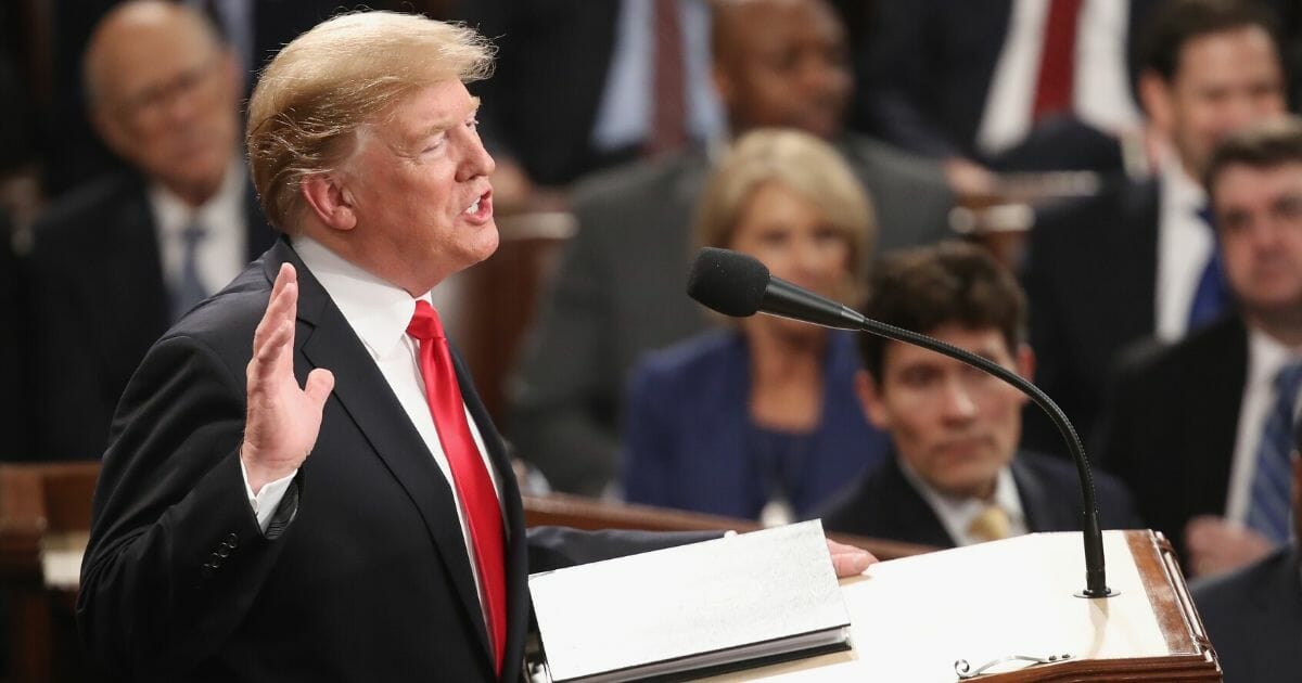 President Donald Trump delivers last year's State of the Union address in the chamber of the U.S. House of Representatives at the U.S. Capitol on Feb. 5, 2019.