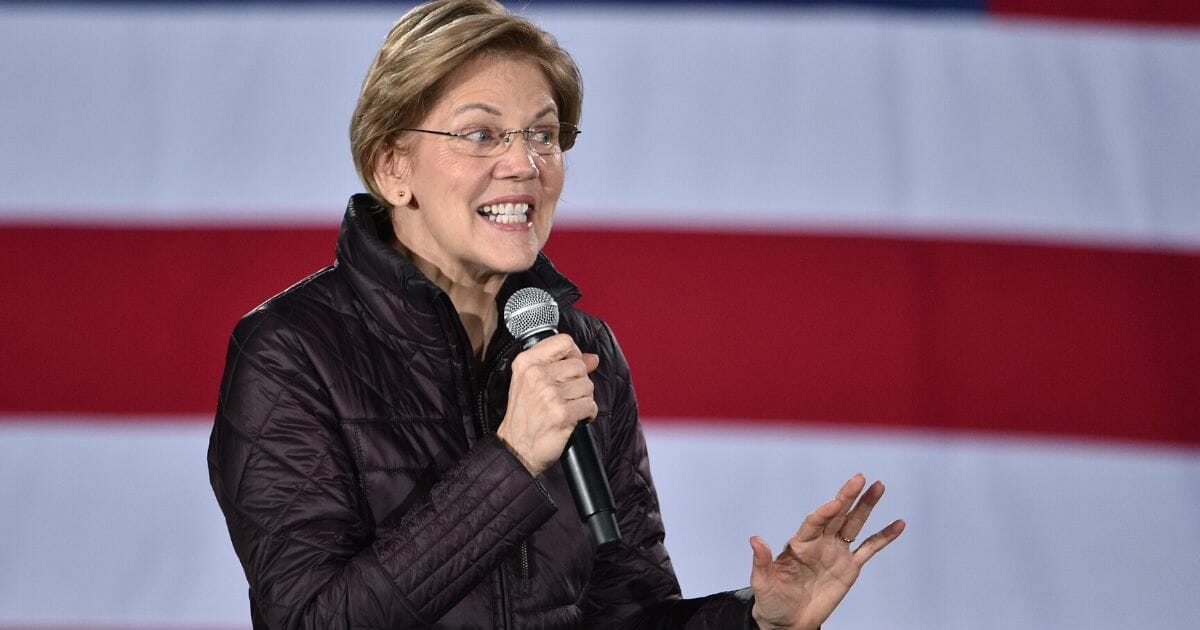 Democratic presidential candidate Sen. Elizabeth Warren (D-Massachusetts) speaks during a Get Out The Caucus Town Hall at the Clark County Government Center Amphitheater on Feb. 21, 2020, in Las Vegas, Nevada.