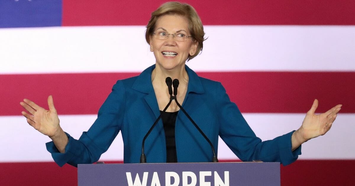 Democratic presidential candidate and Sen. Elizabeth Warren of Massachusetts speaks at her primary night event Feb. 11, 2020, in Manchester, New Hampshire.