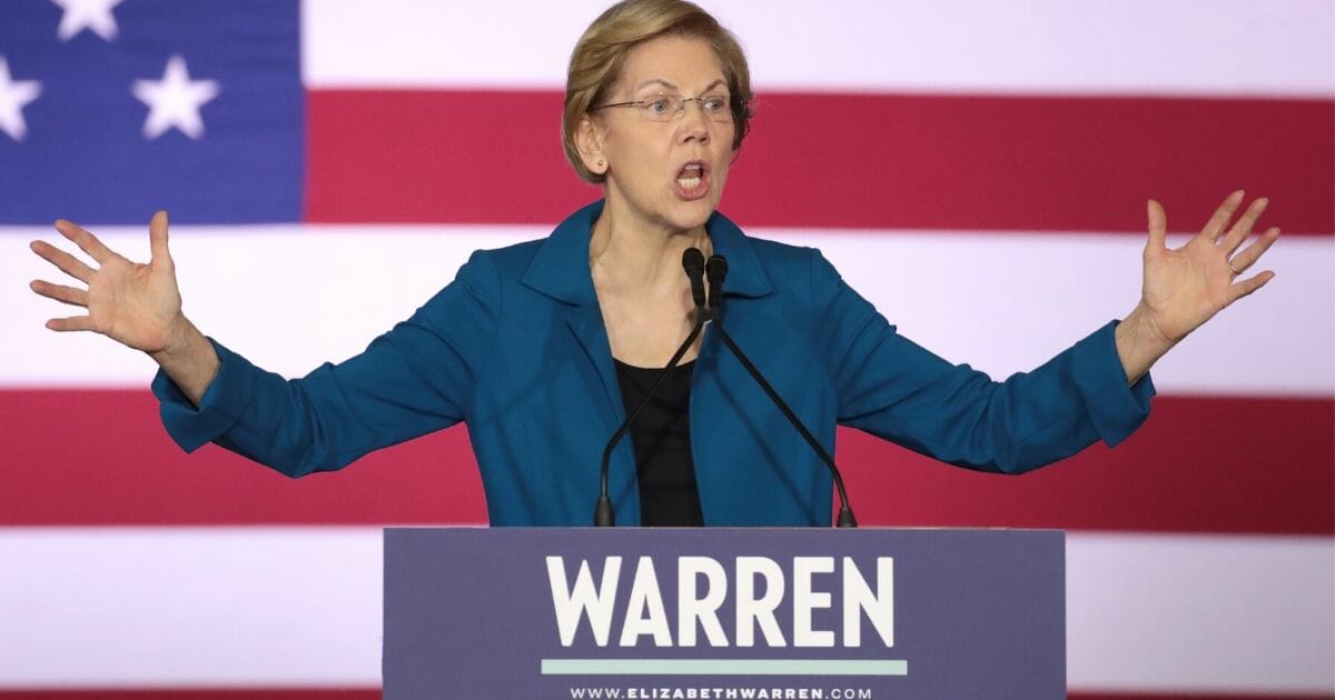 Democratic presidential candidate Sen. Elizabeth Warren (D-Massachusetts) speaks at her primary night event on Feb. 11, 2020, in Manchester, New Hampshire.
