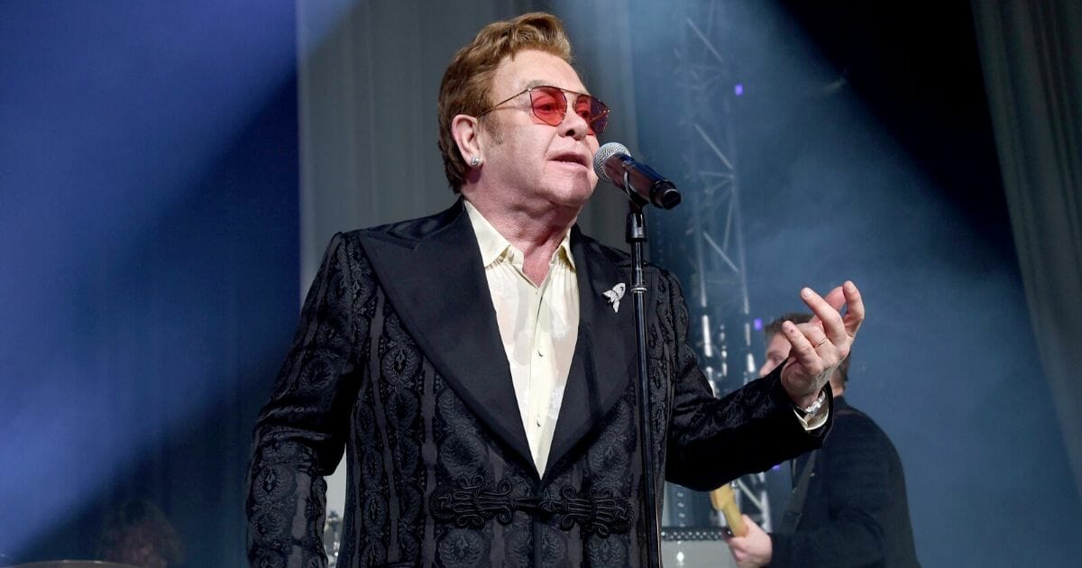 Elton John performs onstage at the 28th Annual Elton John AIDS Foundation Academy Awards Viewing Party on Feb. 9, 2020, in West Hollywood, California.