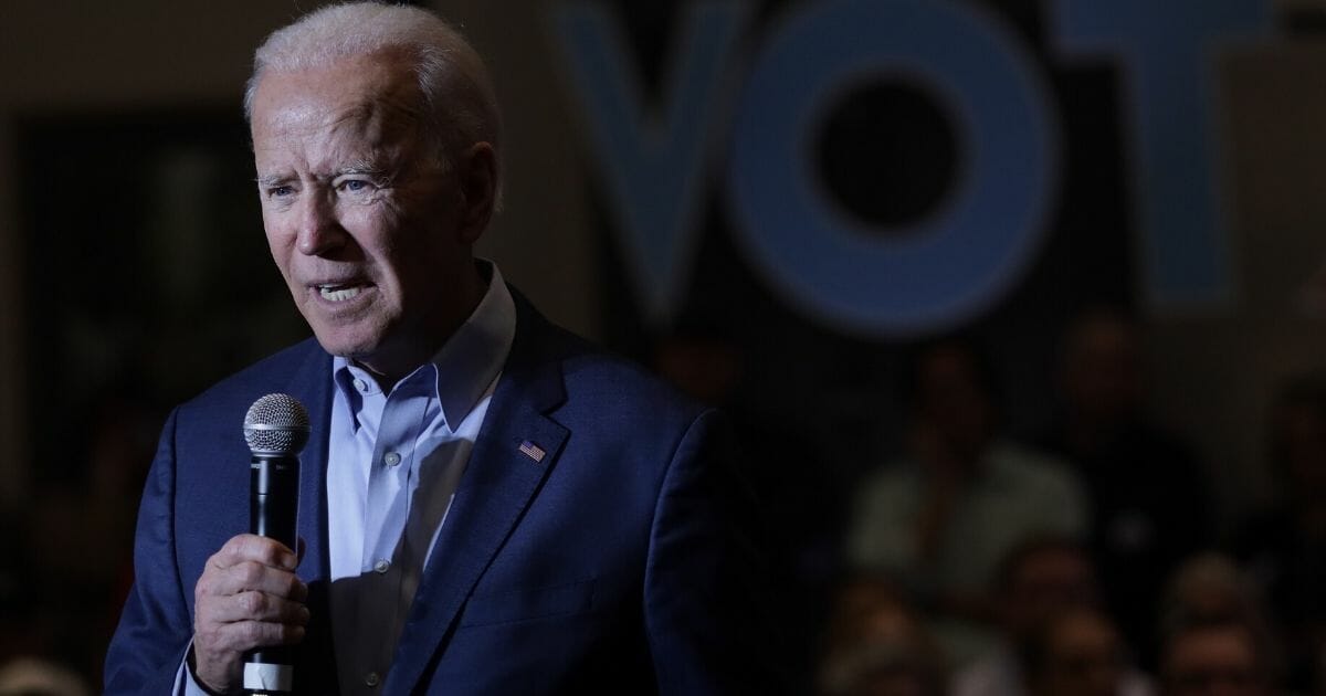 Democratic presidential candidate former Vice President Joe Biden speaks during a campaign event at Sun City Macdonald Ranch on Feb. 14, 2020, in Henderson, Nevada.