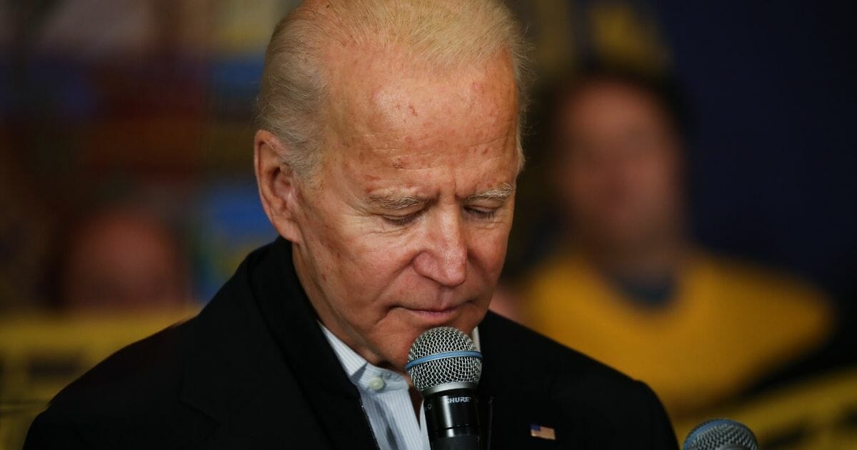 Democratic presidential candidate former Vice President Joe Biden speaks at an event on Feb. 5, 2020, in Somersworth, New Hampshire.