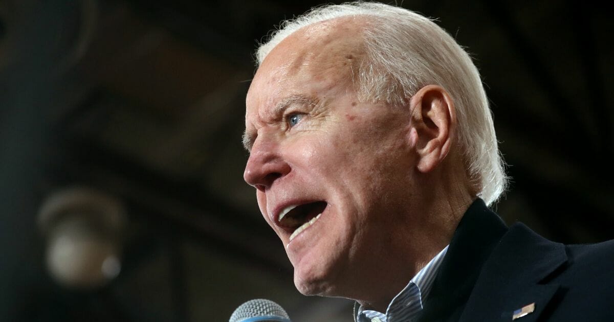 Democratic presidential candidate and former Vice President Joe Biden speaks during a campaign event in Hudson, New Hampshire, on Feb. 9, 2020.