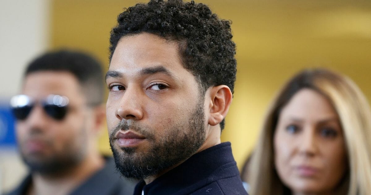 Actor Jussie Smollett after his court appearance at Leighton Courthouse on March 26, 2019, in Chicago, Illinois.