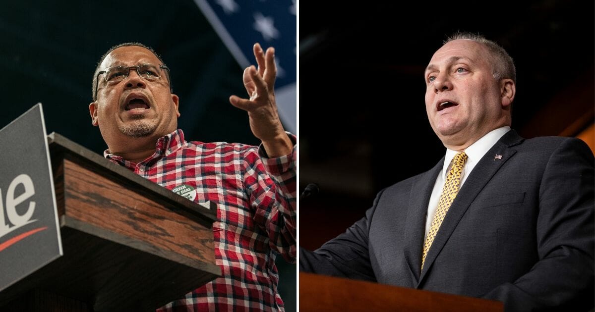 Congressman Steve Scalise, right, completely dismantled Minnesota Attorney General Keith Ellison on Wednesday after the Democrat asked for examples of Democratic presidential candidate Sen. Bernie Sanders' supporters “being bad.”