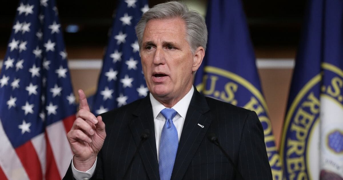 House Minority Leader Kevin McCarthy of California speaks during a news conference at the U.S. Capitol on Jan. 30, 2020.