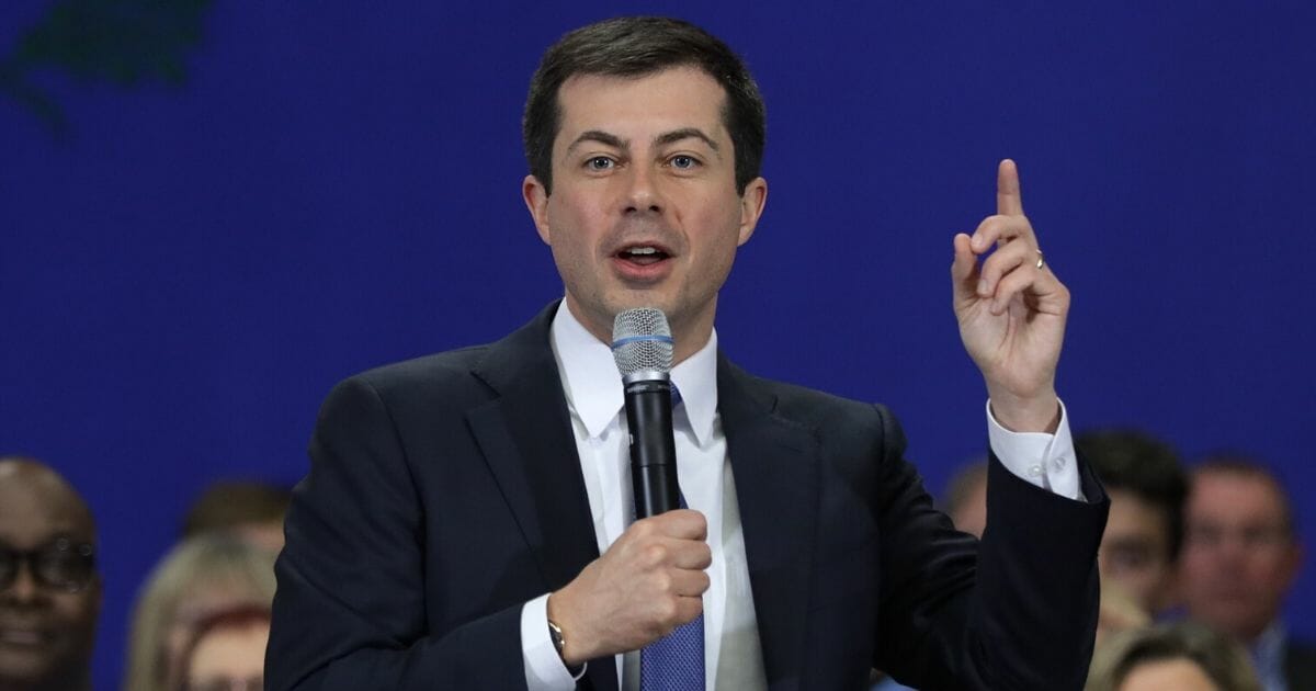 Democratic presidential candidate and former South Bend, Indiana, Mayor Pete Buttigieg speaks during a campaign event at the Durango Hills Community Center in Las Vegas on Feb. 18, 2020.