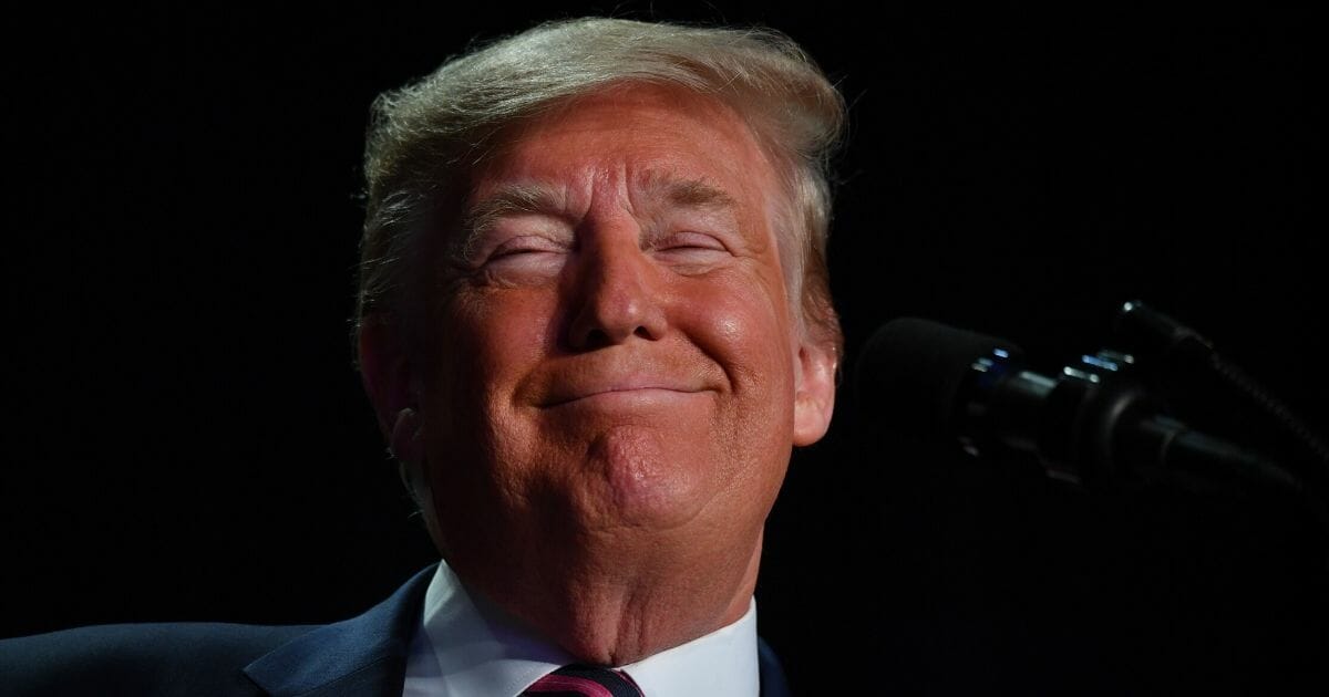 President Donald Trump smiles during a speech at the 68th annual National Prayer Breakfast in Washington on Feb. 6, 2020.