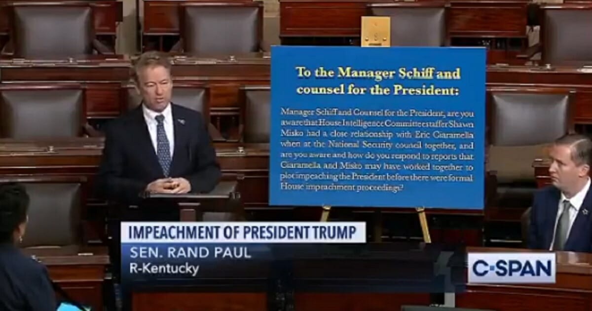 Kentucky Sen. Rand Paul speaks Tuesday on the floor of the United States Senate.