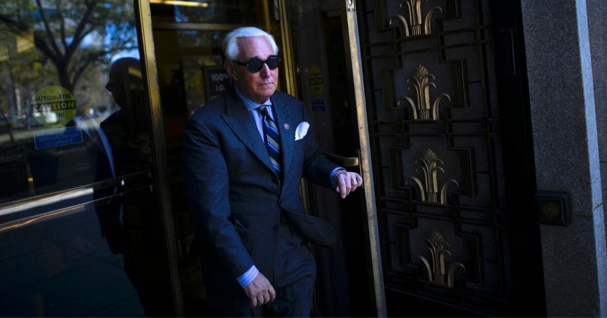 Roger Stone departs for lunch during his trial on Nov. 13, 2019, in Washington, D.C.