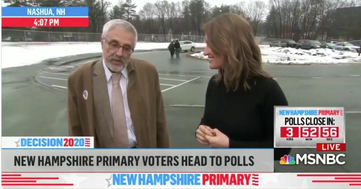 A Trump voter is seen on MSNBC.
