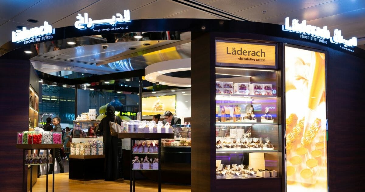 A Läderach Chocolatier Suisse store in Hamad International Airport in Doha, Qatar.