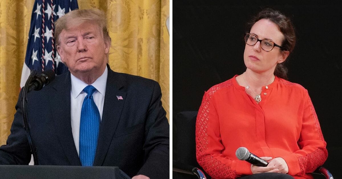 President Donald Trump, left; and New York Times White House correspondent Maggie Haberman, right.