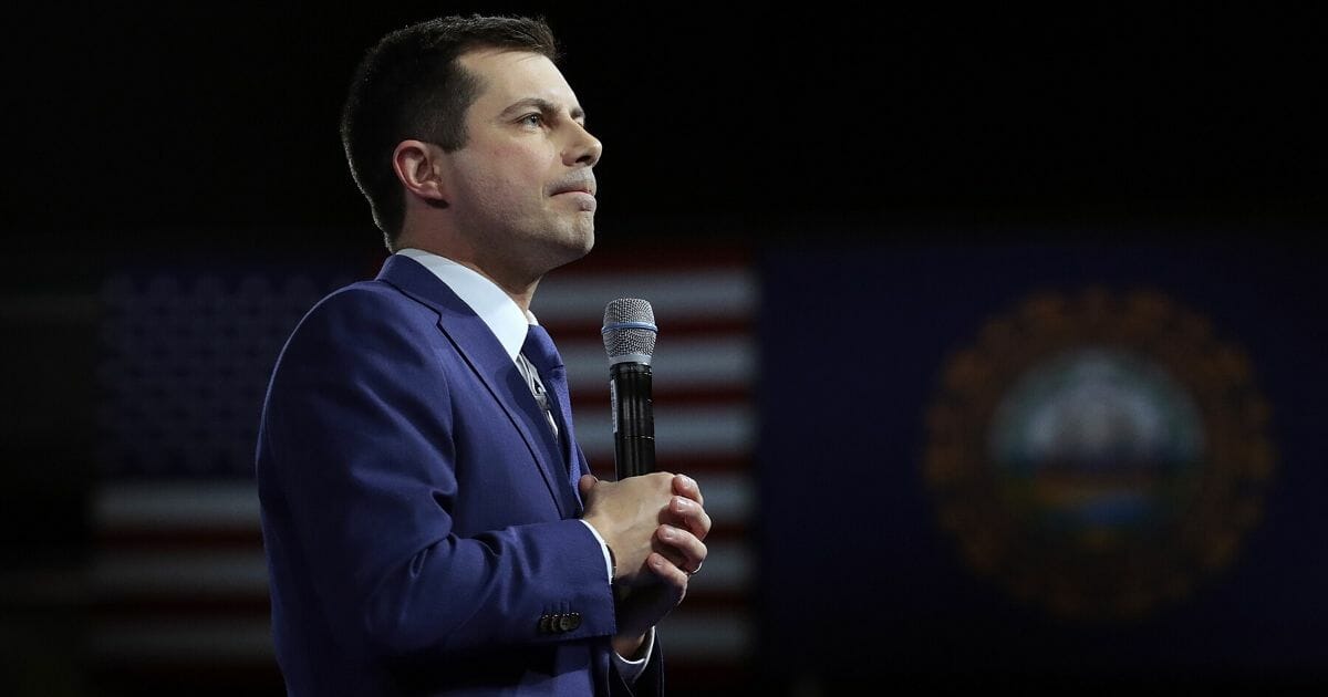 Democratic presidential contender Pete Buttigieg speaks Saturday at the 100 Club Dinner at Southern New Hampshire University in Manchester.