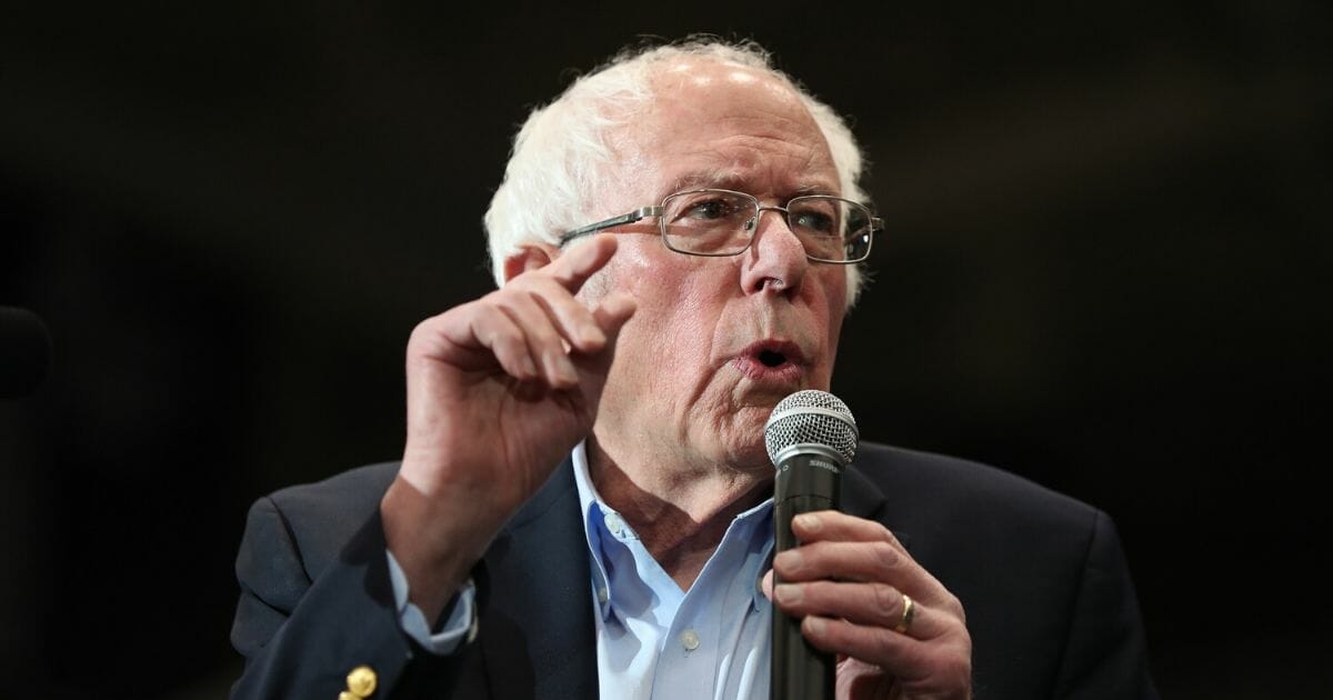 Democratic presidential candidate Sen. Bernie Sanders of Vermont speaks at a campaign event at the Whittemore Center Arena on Feb. 10, 2020, in Durham, New Hampshire.