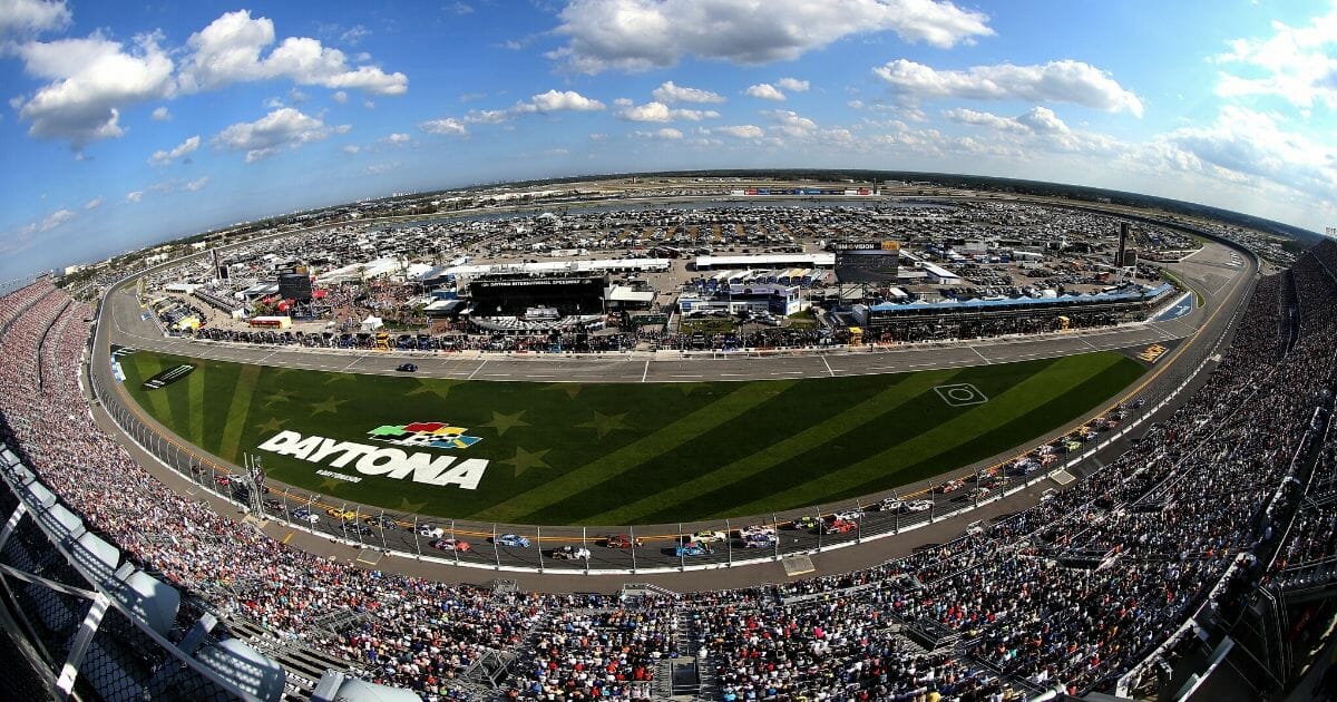 A general view of racing during the Monster Energy NASCAR Cup Series 61st Annual Daytona 500 at the Daytona International Speedway on Feb. 17, 2019, in Daytona Beach, Florida.
