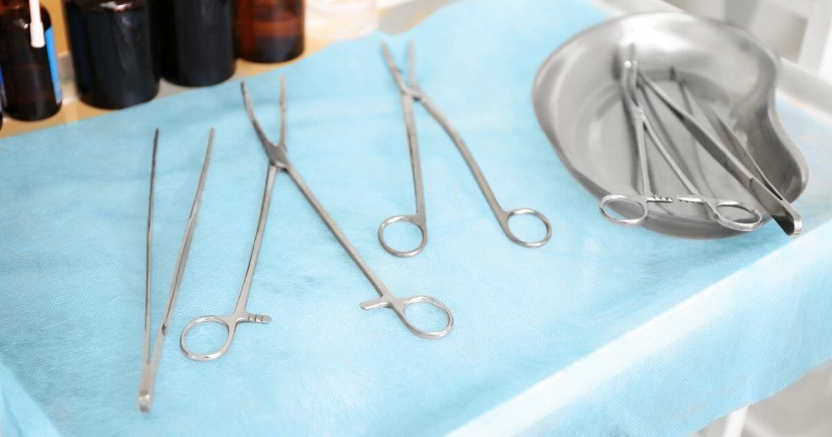 Stock image of medical tools on a doctor's table.