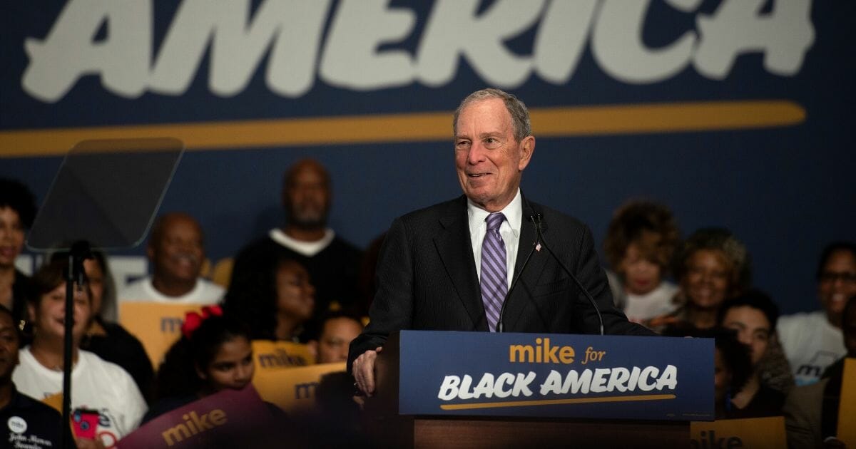 Former New York City Mayor Michael Bloomberg makes a campaign appearance in front of a black audience in Houston on Thursday.