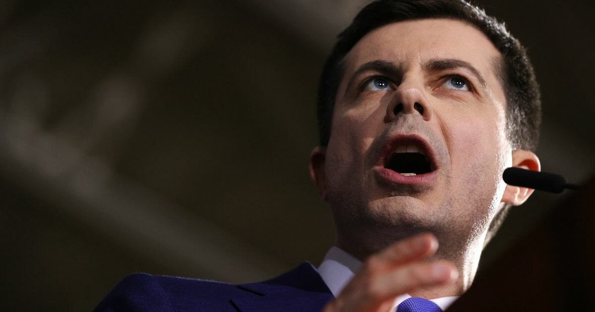 Democratic presidential candidate former South Bend, Indiana, Mayor Pete Buttigieg speaks at his primary-night watch party on Feb. 11, 2020, in Nashua, New Hampshire.