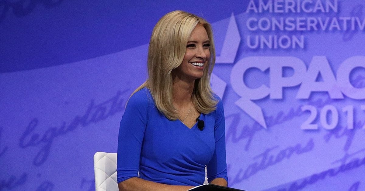 Kayleigh McEnany, national press secretary for President Donald Trump's 2020 campaign, speaks during the Conservative Political Action Conference at the Gaylord National Resort and Convention Center on Feb. 23, 2017, in National Harbor, Maryland.