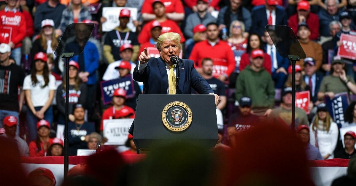 President Donald Trump speaks to supporters during a "Keep America Great" rally on Feb. 20, 2020, in Colorado Springs, Colorado.