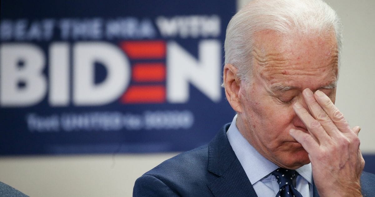 Democratic presidential candidate former Vice President Joe Biden listens to a speaker before delivering remarks about his plan to curb gun violence on Feb. 20, 2020, in Las Vegas.