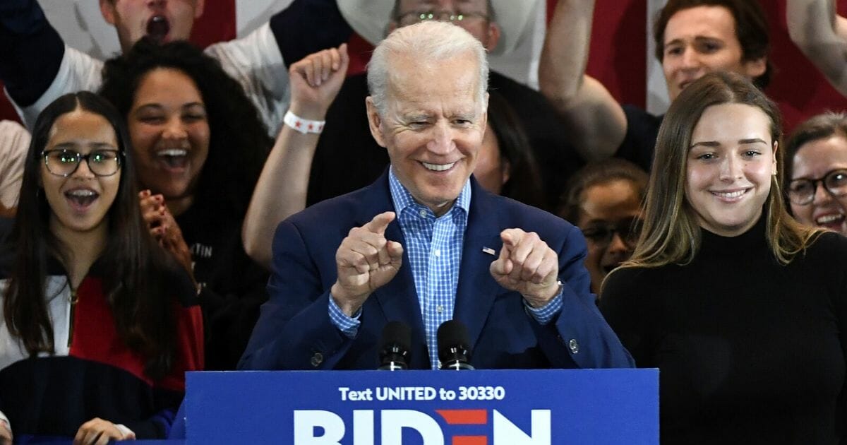 Former Vice President Joe Biden campaign Saturday during the Nevada caucus in Las Vegas. 