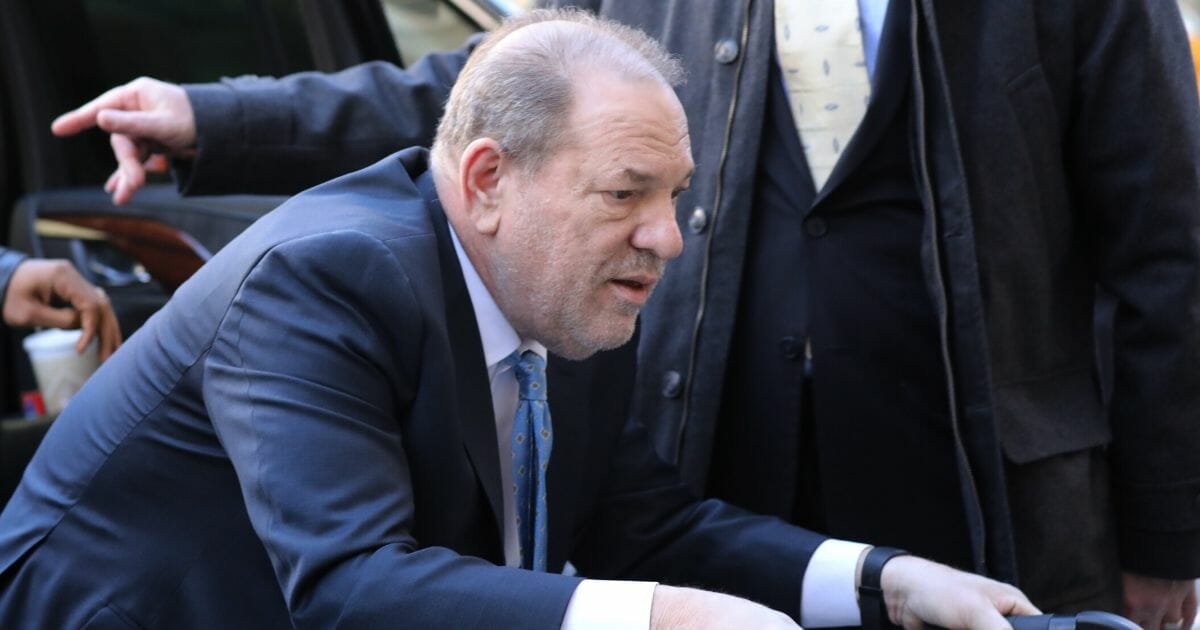 Former Hollywood producer Harvey Weinstein enters a Manhattan court house as a jury continues with deliberations in his trial on Feb. 24, 2020, in New York City.