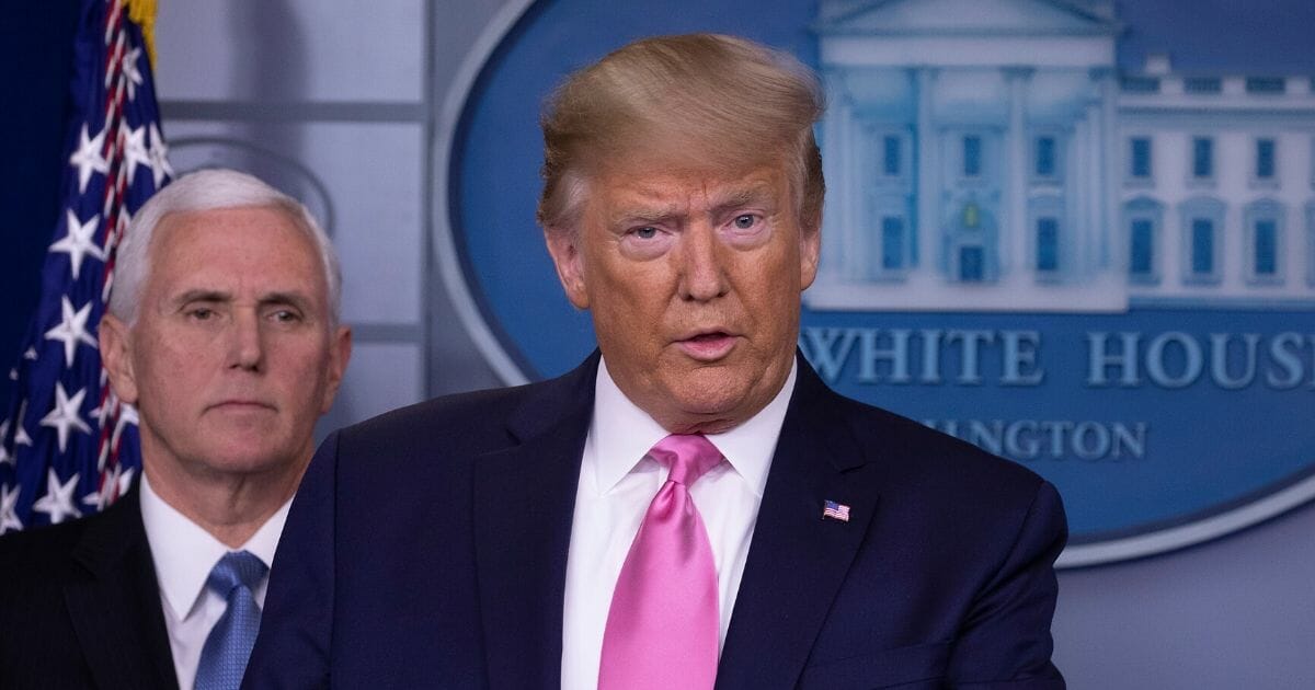 President Donald Trump speaks at the beginning of a news conference with members of the coronavirus task force including Vice President Mike Pence in the Brady Press Briefing Room at the White House on Feb. 26, 2020, in Washington, D.C.