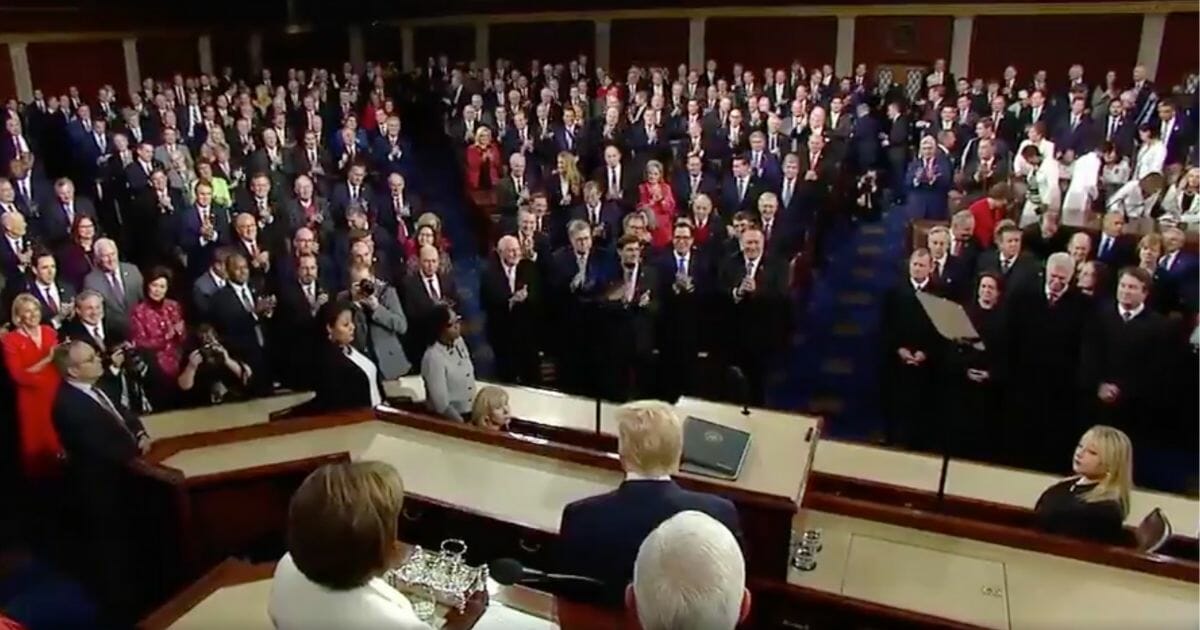 President Donald Trump receives an ovation at his State of the Union Address on Feb. 4, 2020, at the U.S. Capitol.