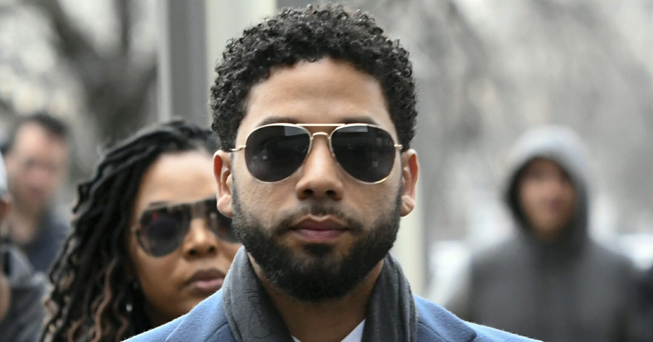 In this March 14, 2019, file photo, actor Jussie Smollett arrives at the Leighton Criminal Court Building for his hearing in Chicago.