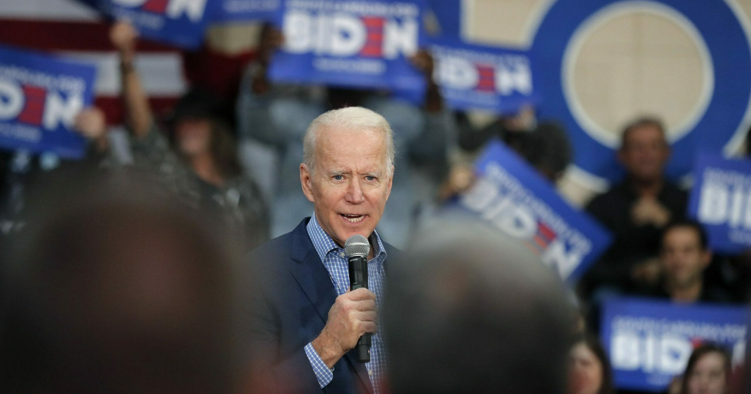 Democratic presidential candidate former Vice President Joe Biden speaks at a campaign event in Conway, South Carolina, on Feb. 27, 2020.