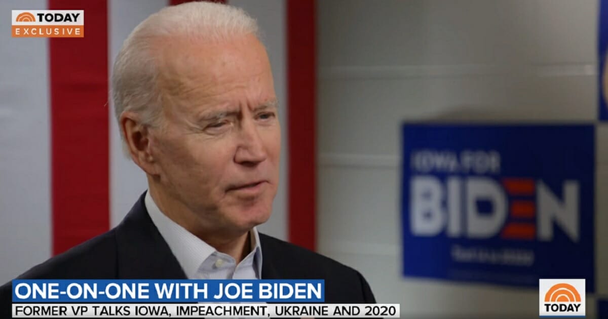 Former Vice President Joe Biden is interviewed by NBC News' Savannah Guthrie on Sunday.