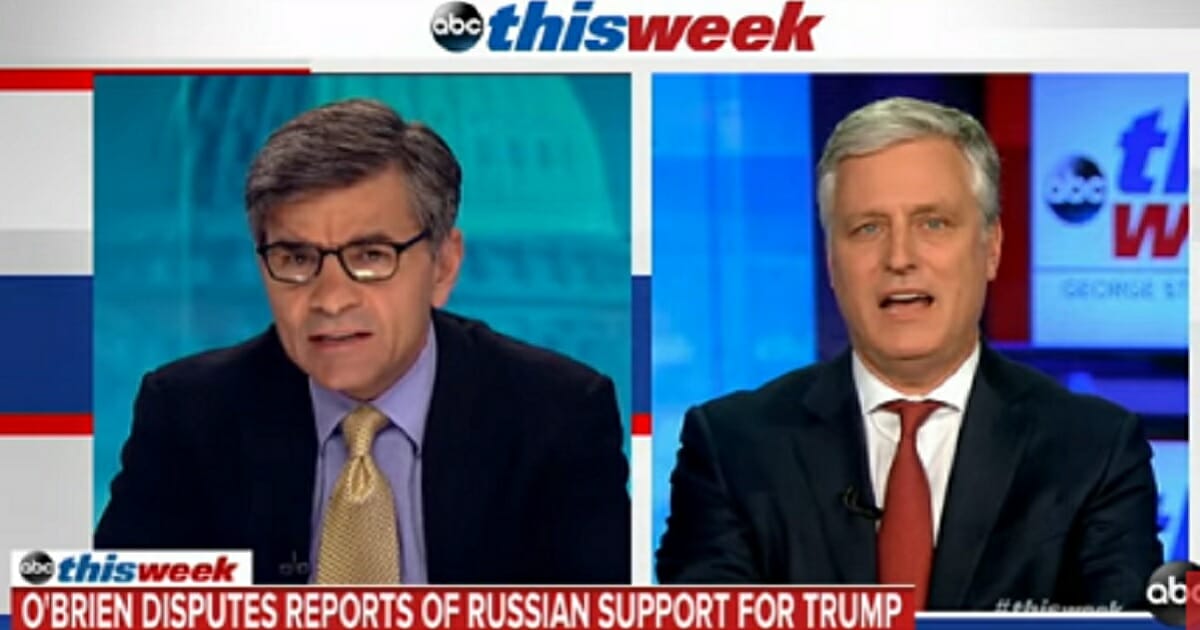 ABC's George Stephanopoulos, left; andNational Security Advisor Robert O'Brien, right.