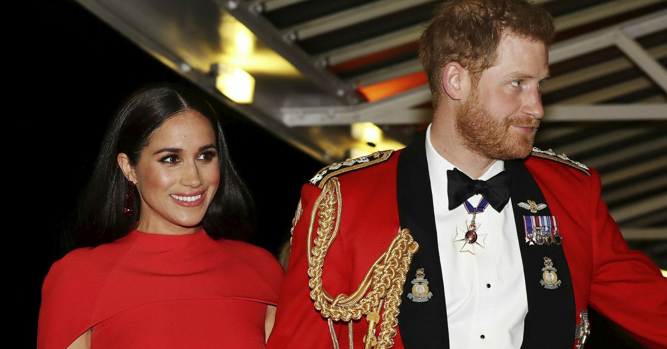 Britain's Prince Harry and wife Meghan, Dutchess of Sussex, arrive at the Royal Albert Hall in London on March 7, 2020.