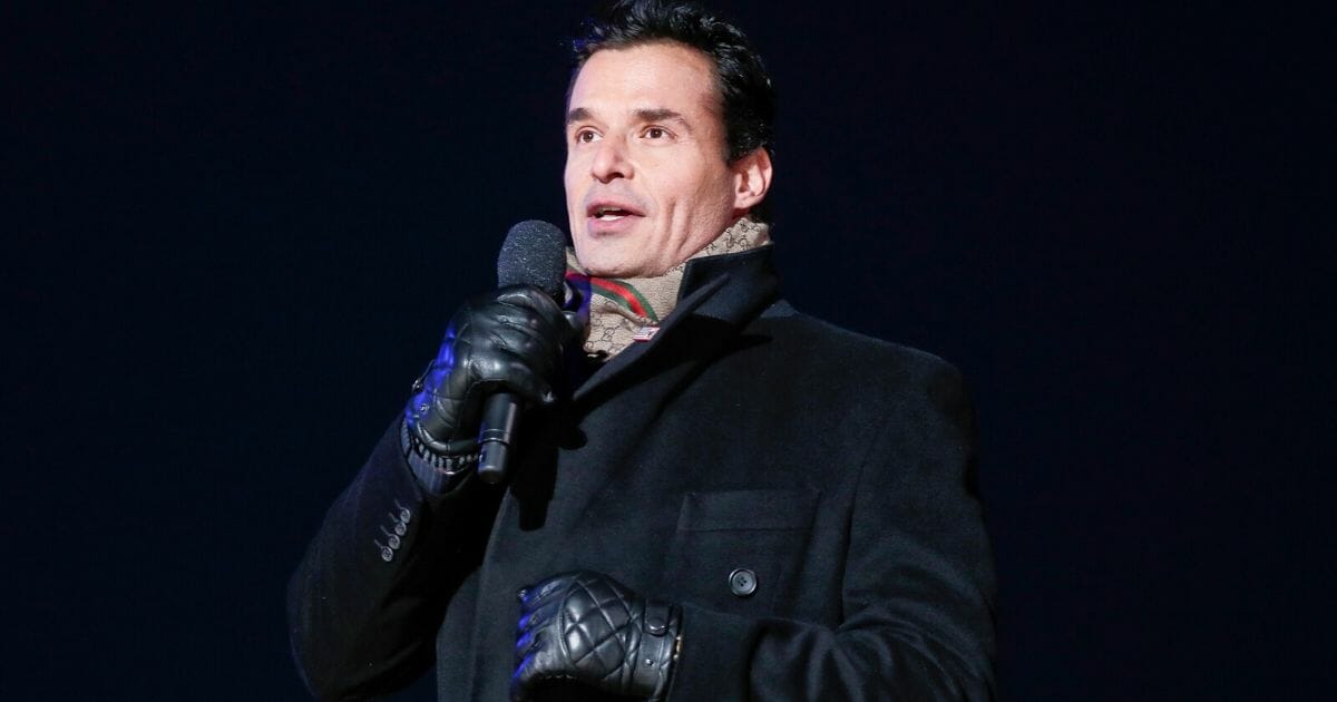 Host Antonio Sabàto Jr. onstage at the 96th annual National Christmas Tree Lighting at The Ellipse in President’s Park on Nov. 28, 2018, in Washington, D.C.