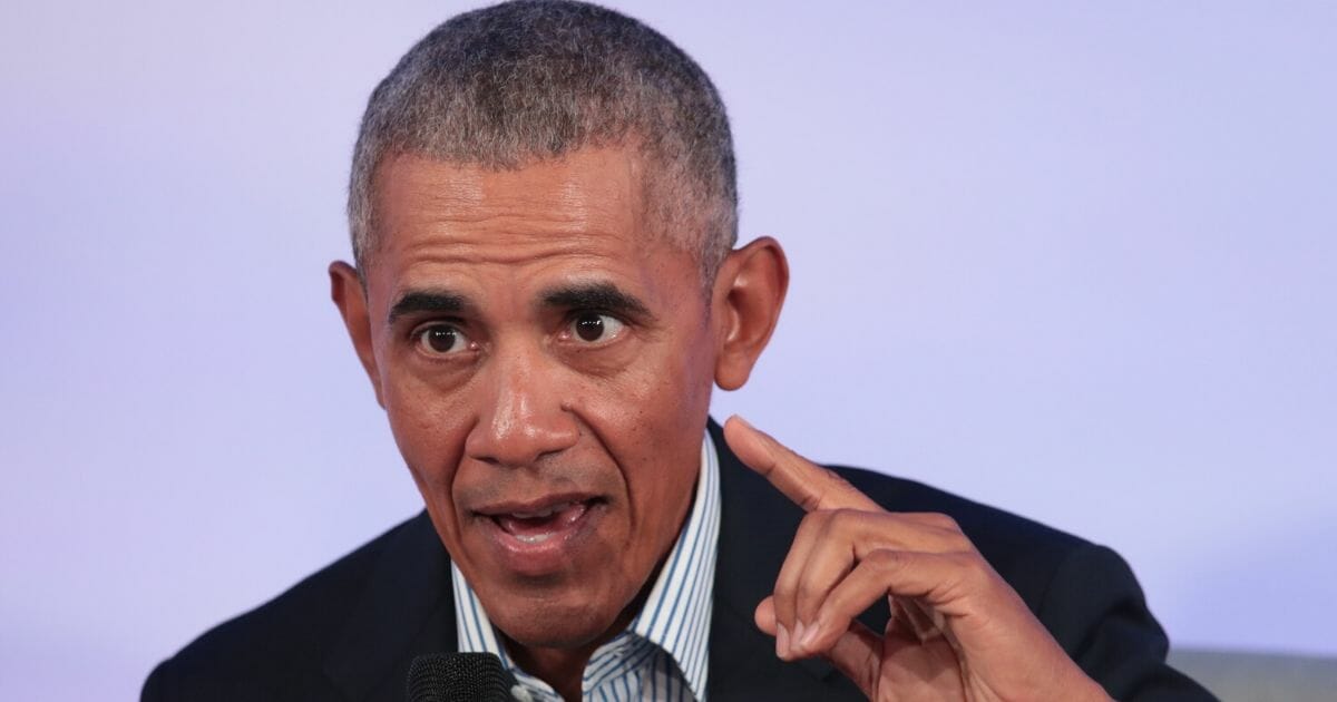 Former President Barack Obama speaks to guests at the Obama Foundation Summit on the campus of the Illinois Institute of Technology on Oct. 29, 2019, in Chicago, Illinois.