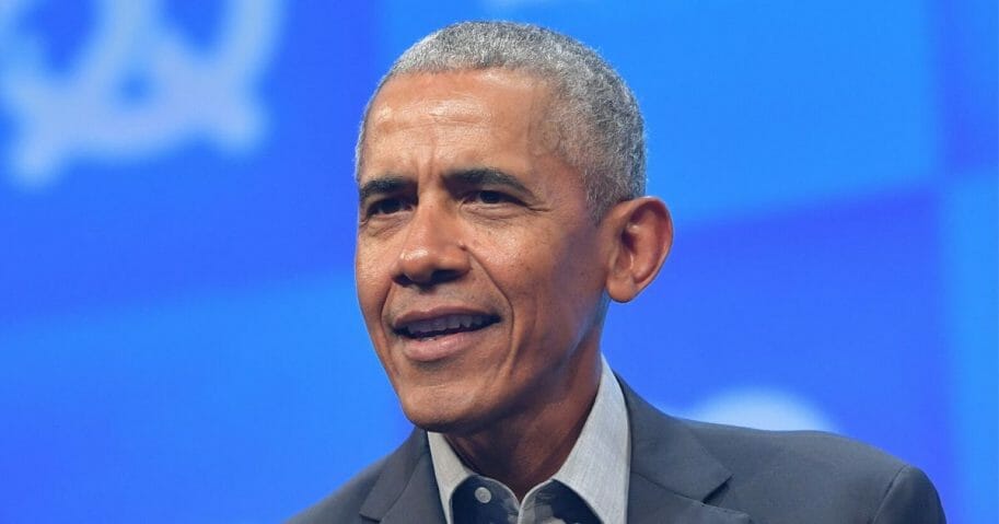 Former President Barack Obama speaks at the opening of the Bits & Pretzels meetup on Sept. 29, 2019, in Munich, Germany.