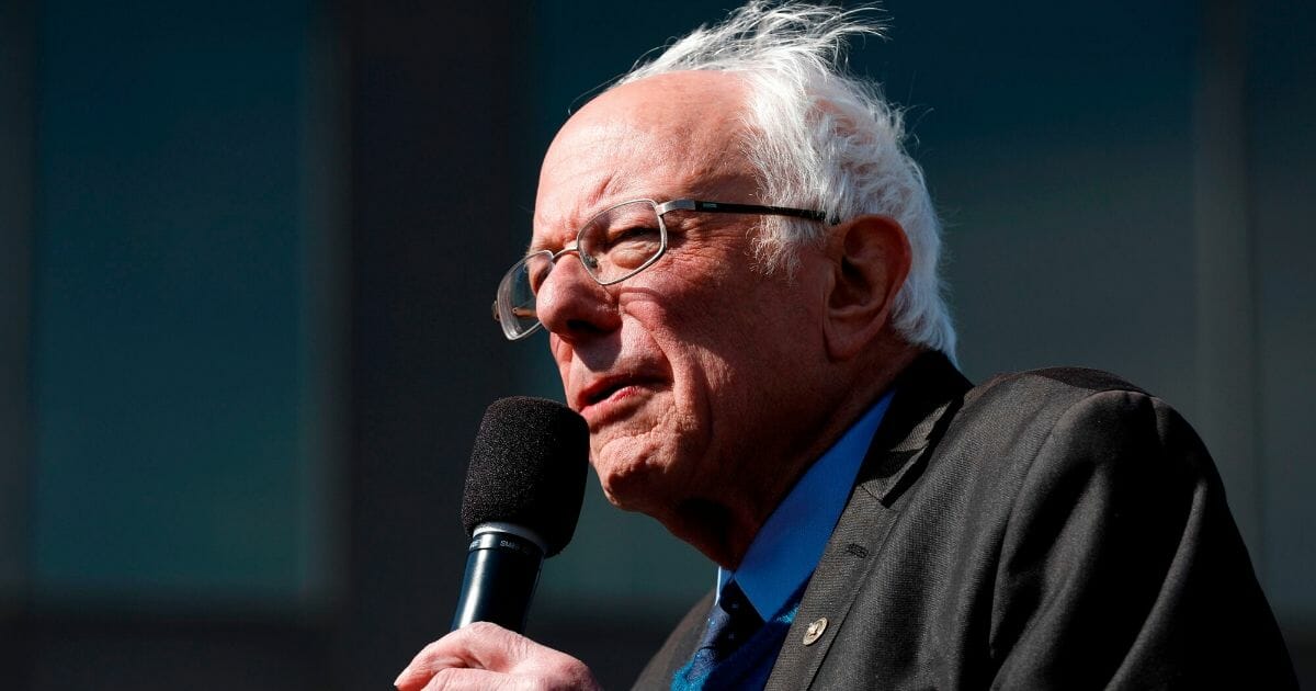 Democratic presidential hopeful Sen. Bernie Sanders of Vermont addresses supporters during a campaign rally in downtown Grand Rapids, Michigan, on March 8, 2020.