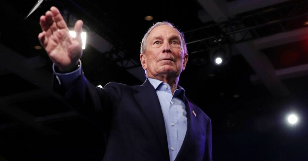 Democratic presidential candidate and former New York Mayor Mike Bloomberg waves to his supporters at his Super Tuesday night event on March 3, 2020, in West Palm Beach, Florida.
