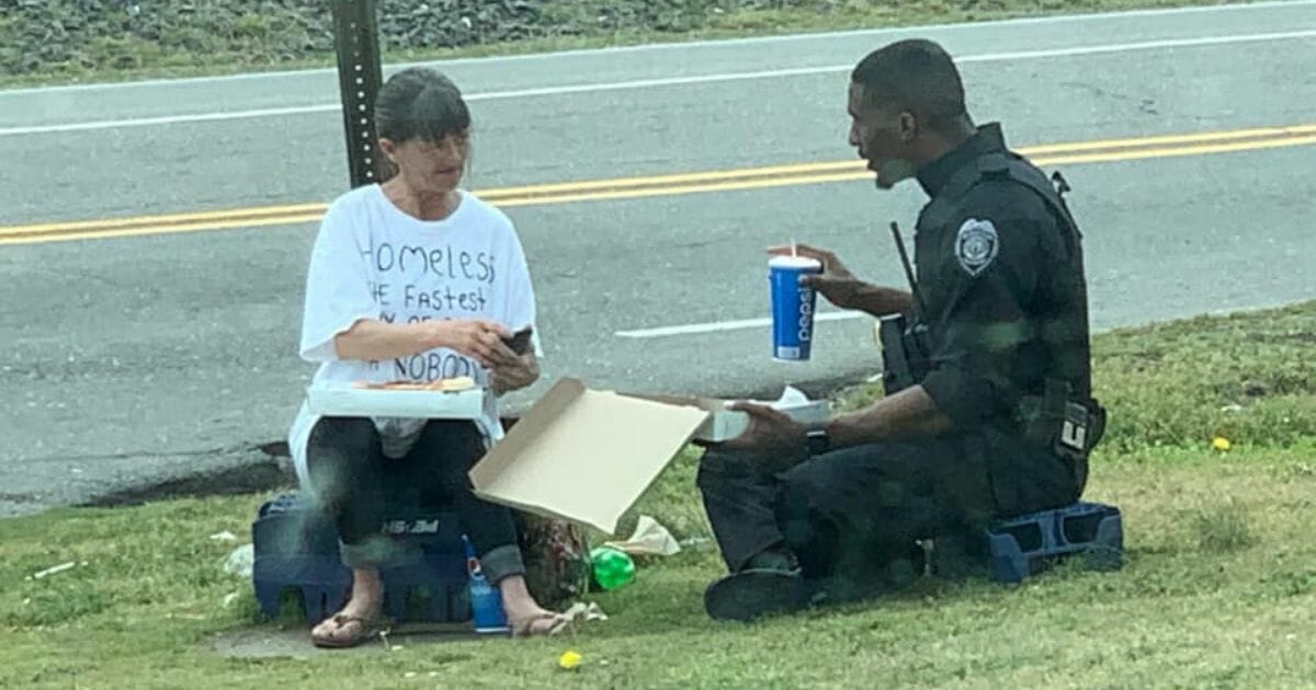 One cop from North Carolina went out of his way to show kindness to a homeless woman, buying her lunch and talking for over half an hour.