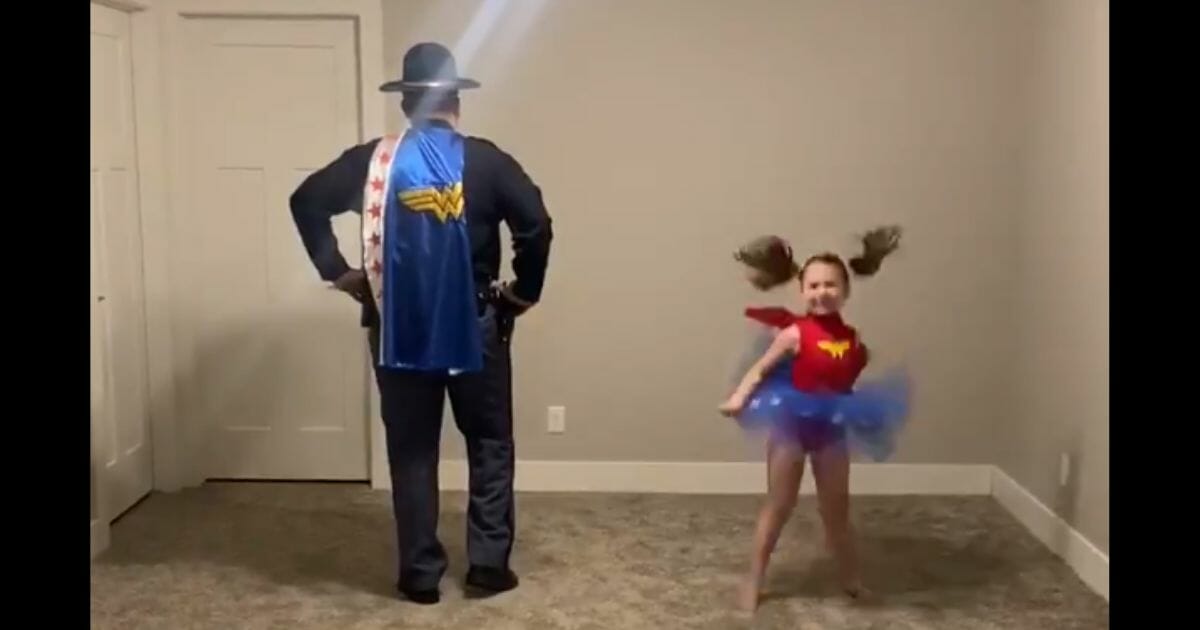 This trooper has learned a dance routine from his adorable daughter. (NSP Troop B Nights