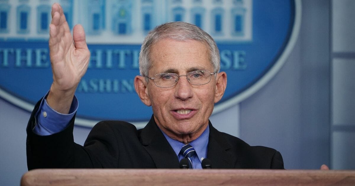 Dr. Anthony Fauci, director of the National Institute of Allergy and Infectious Diseases, speaks during the daily briefing on the novel coronavirus at the White House on March 24, 2020.